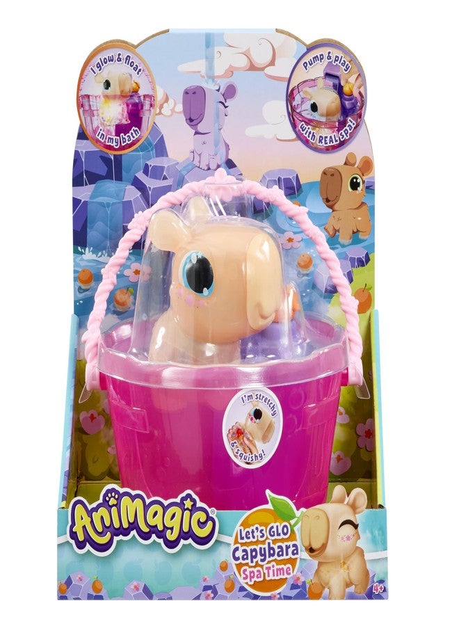 Animagic Let's Glo Capybara Spa Time | Squishy Stretchy Water Toy Floats and Glows | Ages 4+ - Image 1
